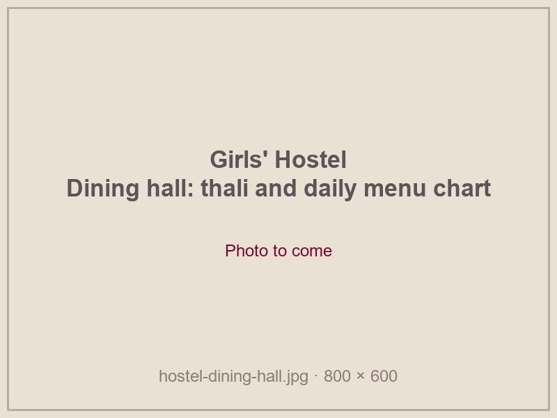 Dining hall, girls' hostel (photo to come)