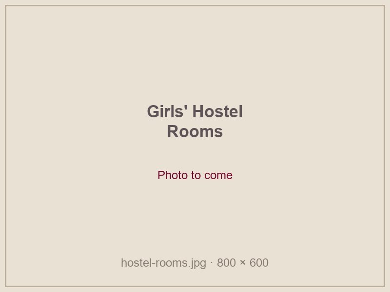 Rooms, girls' hostel (photo to come)