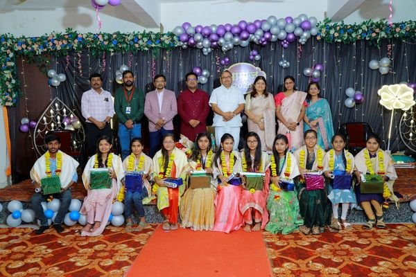 Meritorious Degree and Diploma students felicitated by the President and Secretary